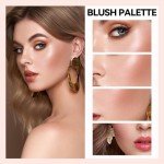 Xumann Long-Lasting Shimmer Blush Palette - 4 Colors
