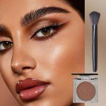 Brown Matte Blusher and Bronzer Makeup Palette