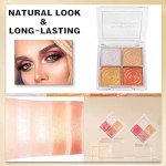 4 Color Long-Lasting Shimmer Blush Palette