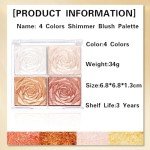 4 Color Long-Lasting Shimmer Blush Palette