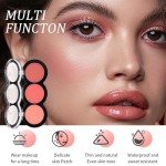 Tricolor Blush Palette with Fiber Brush – Long-Lasting Color