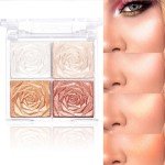 4-Color Blusher Palette with Brush - Matte & Shimmer