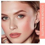 Tricolor Blush Palette with Fiber Brush – Long-Lasting Color