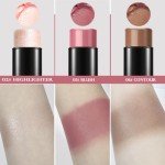 Contour Highlighter Blush Sticks Set with Brush