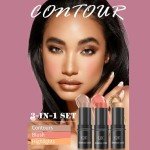 3-Piece Contour Stick Set: Bronzer, Highlighter, Blush