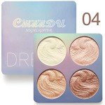 4-Color Baked Highlighter & Bronzer Palette with Brush