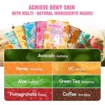 Natural Hydrating Face Masks - 7 Pack Set