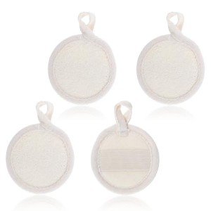 Natural Loofah Facial Scrub Pads - 4 Pack