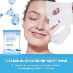 10-Pack Hydrating Hyaluronic Acid Face Masks