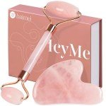 BAIMEI Rose Quartz Gua Sha & Jade Roller Set