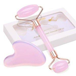 Rose Quartz Gua Sha and Jade Roller Set