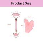 Rose Quartz Roller & Gua Sha Set for Skincare