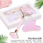 Rose Quartz Gua Sha and Jade Roller Set