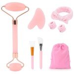 Pink Gua Sha & Jade Roller Facial Massage Set