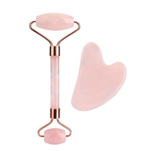Rose Quartz Jade Roller & Gua Sha Set