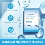 10-Pack Hydrating Hyaluronic Acid Face Masks