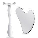 Heart-Shaped Gua Sha & Metal Roller Set