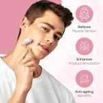 Rose Quartz Facial Roller for Puffiness Relief