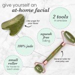 Gua Sha Stone & Jade Roller Set for Skincare