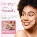 Rose Quartz Facial Roller for Puffiness Relief