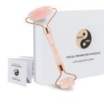 Rose Quartz Facial Roller for Puffiness Relief