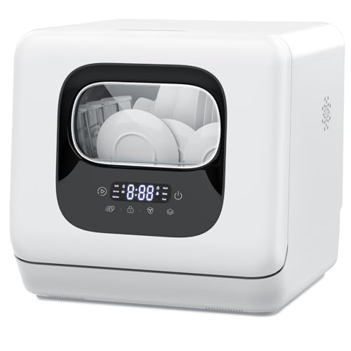 Joy Pebble Countertop Portable Dishwasher, 28 Pieces, 6 Programs