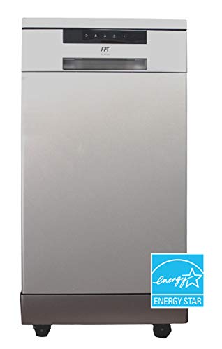 SPT 18" Portable Stainless Steel Dishwasher with 6 Programs