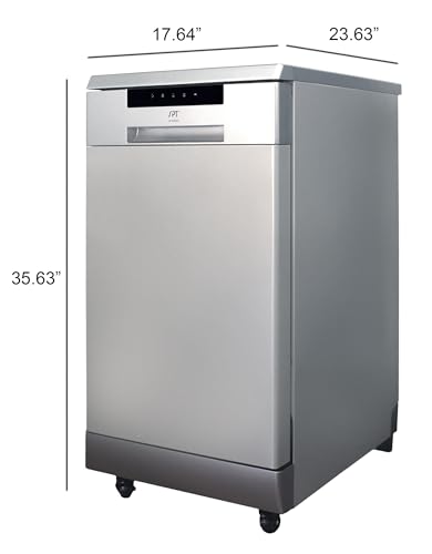 SPT 18" Portable Stainless Steel Dishwasher with 6 Programs