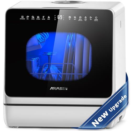 AIRMSEN Portable Countertop Dishwasher with 8 Wash Programs