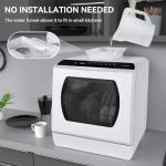 Hermitlux Portable Dishwasher with 5 Washing Programs