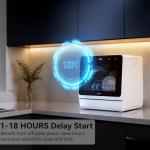 Hermitlux Portable Mini Dishwasher with 7 Programs