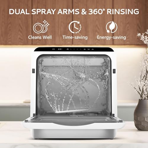 Compact Portable Mini Countertop Dishwasher with 5L Tank
