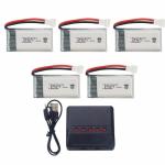 5PCS 3.7V 380mAh Lithium Batteries with Charger
