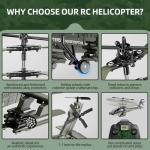 XIKOTEC Remote Control Military Helicopter for Kids