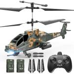 DEERC RC Apache Helicopter with LED Lights