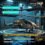 DEERC RC Apache Helicopter with LED Lights