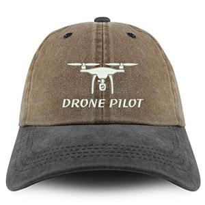 Embroidered Khaki Black Drone Pilot Cap