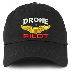 Youth Drone Pilot Unstructured Cotton Baseball Cap - Black