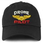 Youth Drone Pilot Unstructured Cotton Baseball Cap - Black