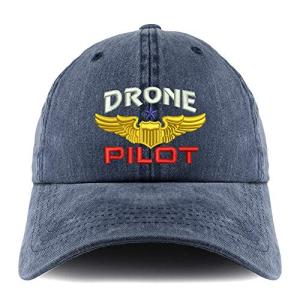 Navy Embroidered Drone Pilot Cap