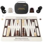 Portable 20-Inch Silicone Backgammon Set with Bag