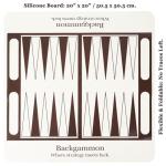Portable 20-Inch Silicone Backgammon Set with Bag