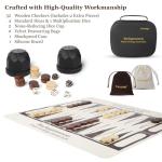Portable 20-Inch Silicone Backgammon Set with Bag