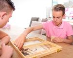 Engelhart 15" Inlaid Wooden Backgammon Set