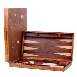 Classic Wooden Backgammon Set with Checkers Pieces