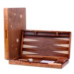 Classic Wooden Backgammon Set with Checkers Pieces