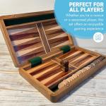 Wooden Inlaid Backgammon Set with Dice and Pieces