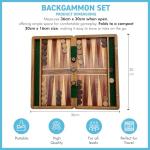 Wooden Inlaid Backgammon Set with Dice and Pieces
