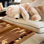 Classic Wooden Backgammon Set with Checkers Pieces