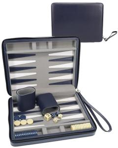 Magnetic Travel Backgammon Set with Leatherette Case